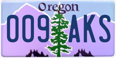 OR license plate 009AKS