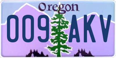 OR license plate 009AKV