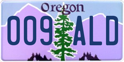 OR license plate 009ALD