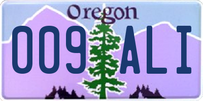 OR license plate 009ALI
