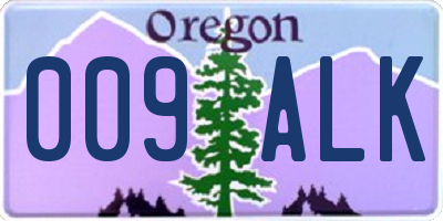 OR license plate 009ALK