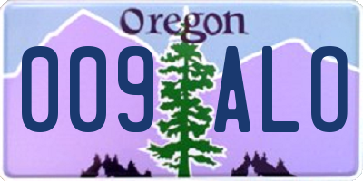 OR license plate 009ALO