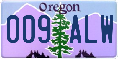 OR license plate 009ALW