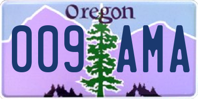 OR license plate 009AMA