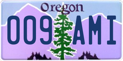 OR license plate 009AMI