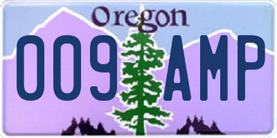 OR license plate 009AMP