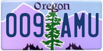 OR license plate 009AMU