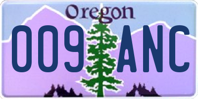 OR license plate 009ANC