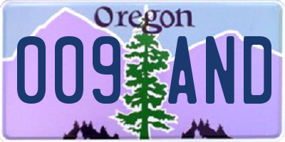 OR license plate 009AND
