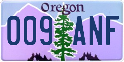 OR license plate 009ANF