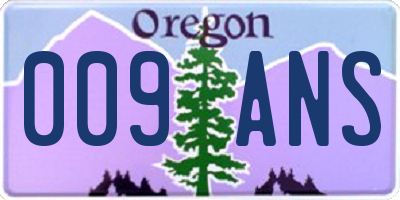 OR license plate 009ANS