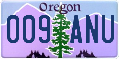 OR license plate 009ANU