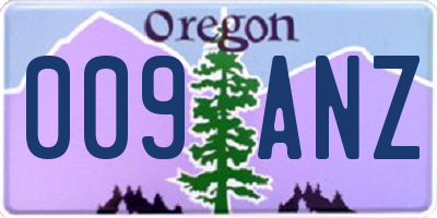 OR license plate 009ANZ