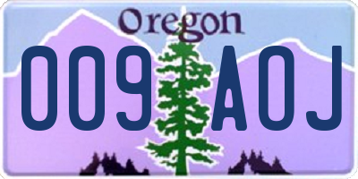 OR license plate 009AOJ