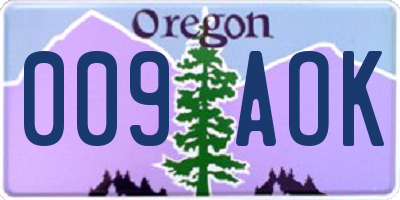 OR license plate 009AOK