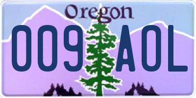 OR license plate 009AOL