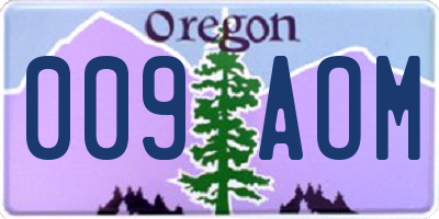 OR license plate 009AOM