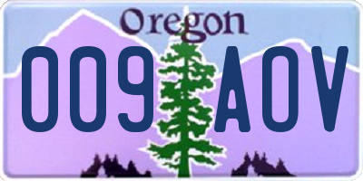OR license plate 009AOV
