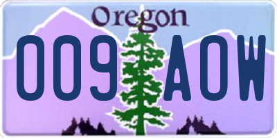 OR license plate 009AOW