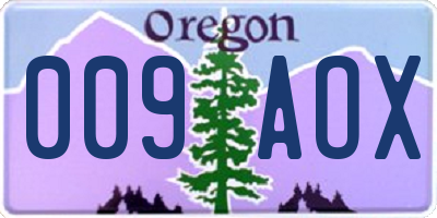 OR license plate 009AOX
