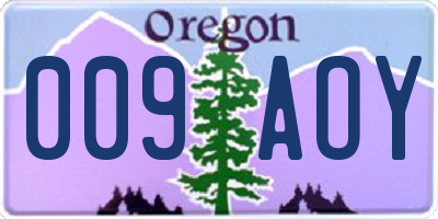 OR license plate 009AOY