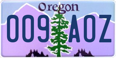 OR license plate 009AOZ