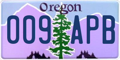 OR license plate 009APB