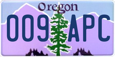 OR license plate 009APC