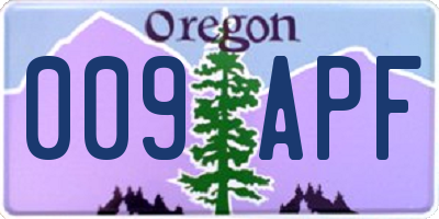 OR license plate 009APF