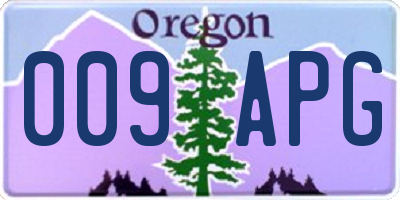 OR license plate 009APG
