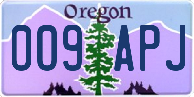 OR license plate 009APJ