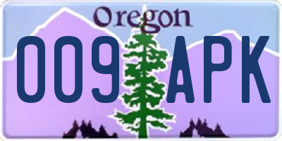 OR license plate 009APK