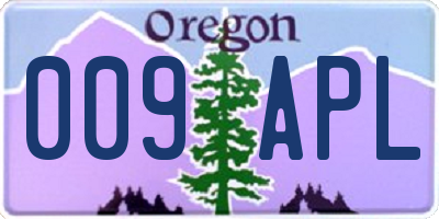 OR license plate 009APL