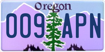 OR license plate 009APN