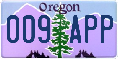 OR license plate 009APP