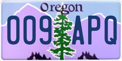 OR license plate 009APQ