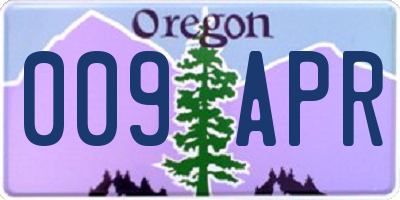 OR license plate 009APR