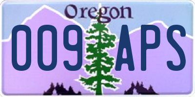 OR license plate 009APS