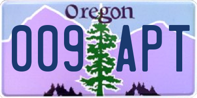 OR license plate 009APT