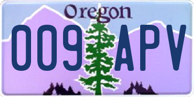 OR license plate 009APV