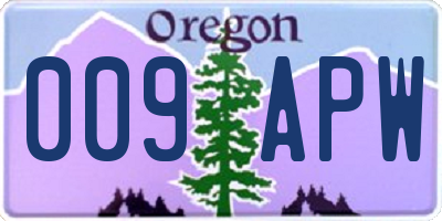 OR license plate 009APW