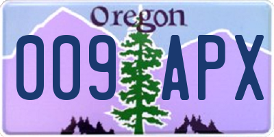 OR license plate 009APX