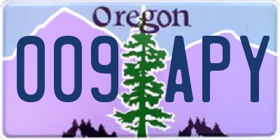 OR license plate 009APY