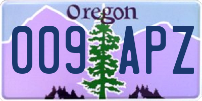 OR license plate 009APZ