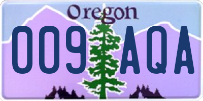 OR license plate 009AQA