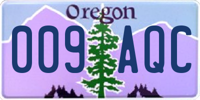 OR license plate 009AQC