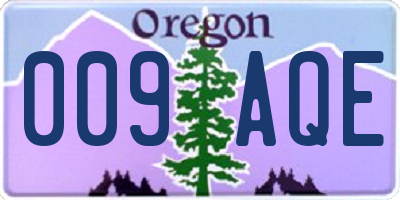 OR license plate 009AQE