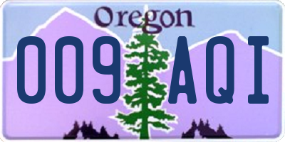 OR license plate 009AQI
