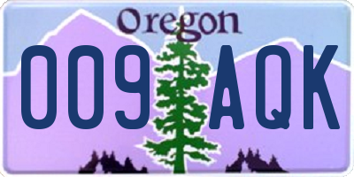 OR license plate 009AQK