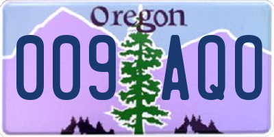 OR license plate 009AQO